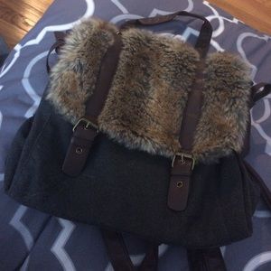 Furry Gray Backpack