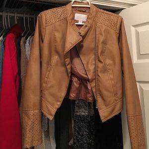 brown leather jacket