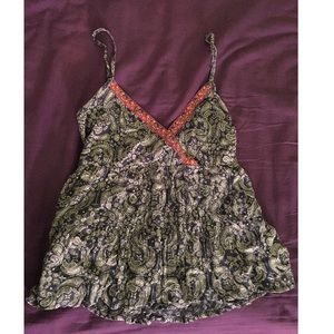 Paisley Babydoll Tank Top
