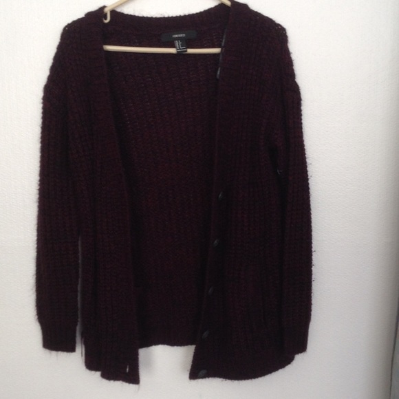 Burgundy thick cardigan