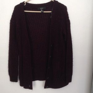Burgundy thick cardigan