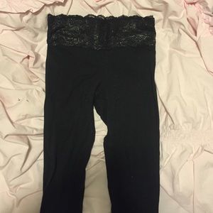 VS Pink black lace top leggings
