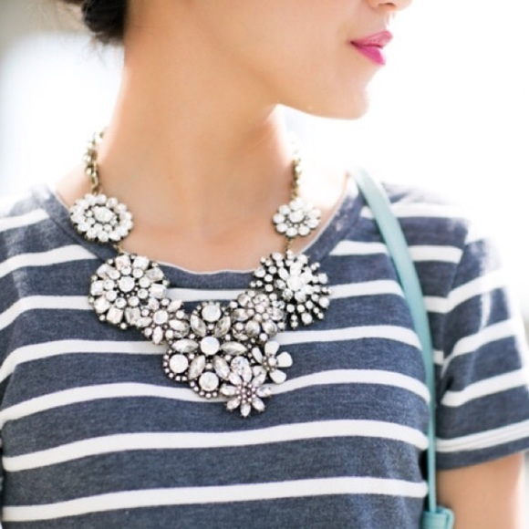 Crystal Flower Statement Necklace - Picture 2 of 5