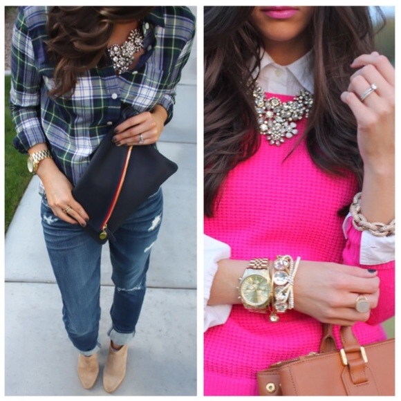 Crystal Flower Statement Necklace - Picture 3 of 5