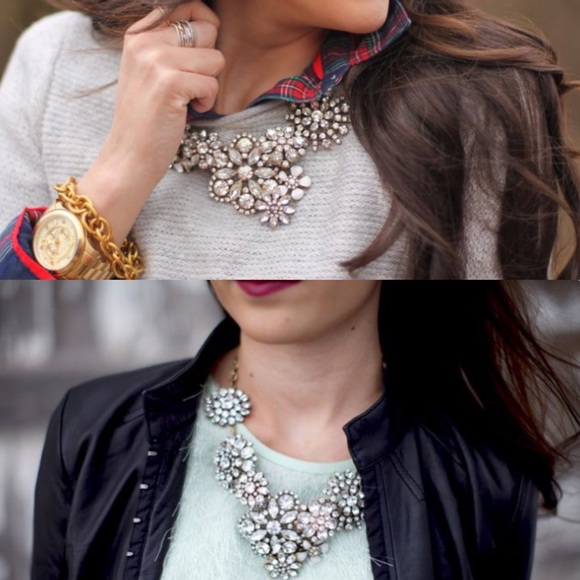 Crystal Flower Statement Necklace - Picture 5 of 5