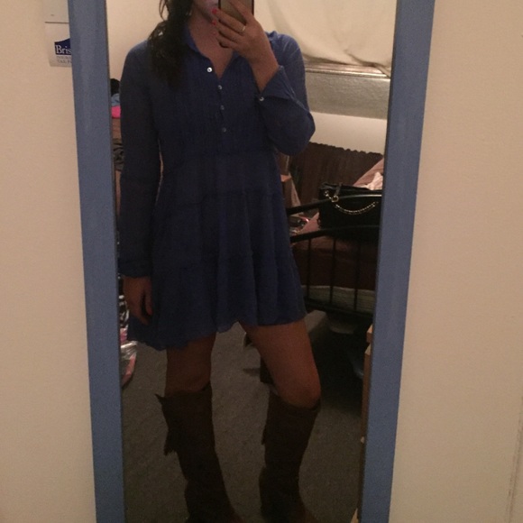 🔺SOLD🔺Free people long sleeve blue dress - Picture 4 of 4