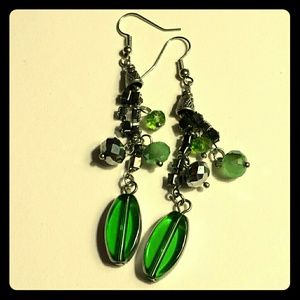 Green Drop Earrings