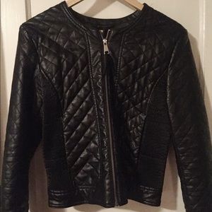 Black Quilted Leather Jacket