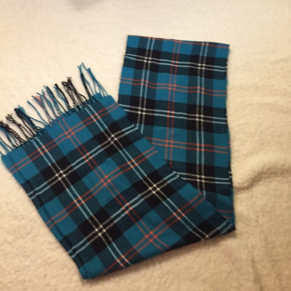 Blue plaid scarf