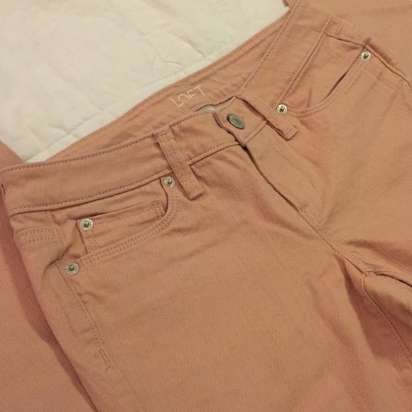 LOFT Tan Pale Pink Modern Skinny Jeans Size 0