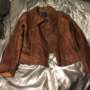 Guess Brown Leather Jacket