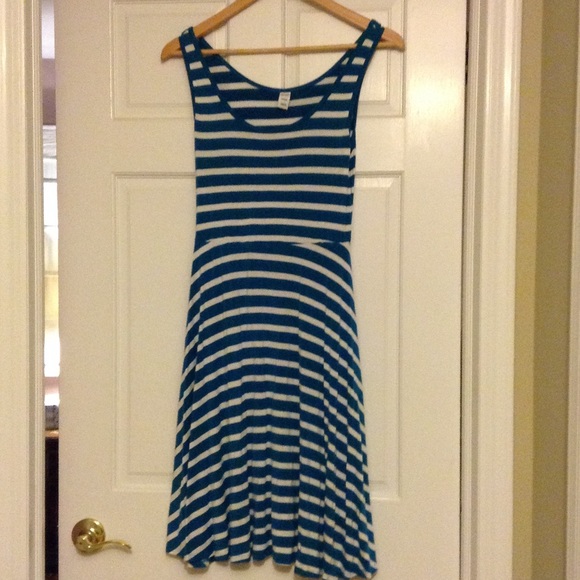 🚨SOLD🚨Teal and white Stripped Dress