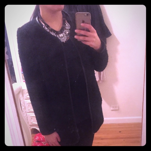 Chic Black Boucle Jacket
