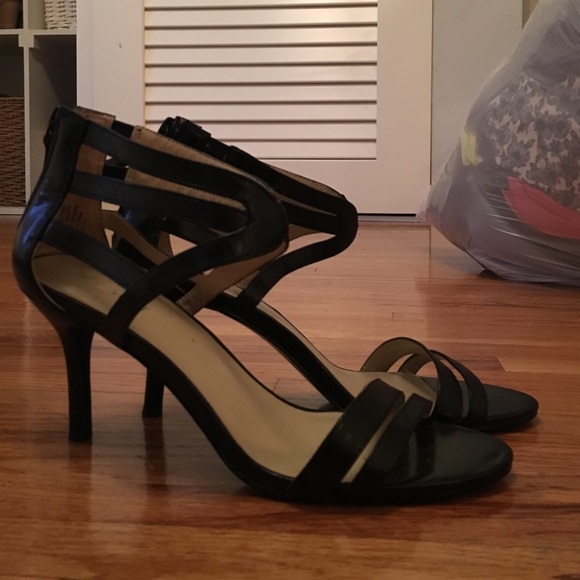 NINE WEST black heel open toe