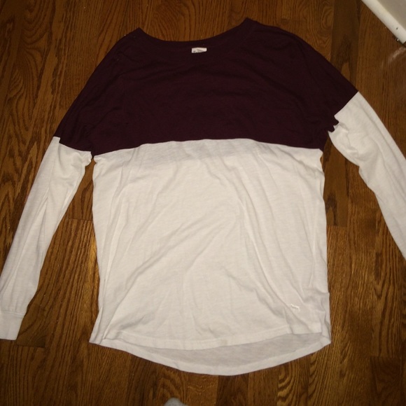 Maroon and White Varsity Crew PINK Victoria's Secr