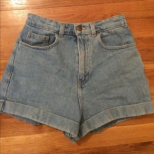 High waisted shorts.