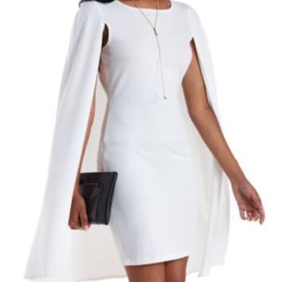 Charlotte Russe Cape dress White XS Like New