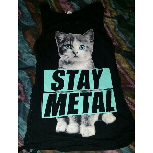 Miss may i kitten band tank top