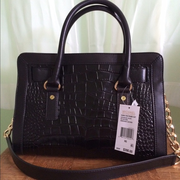 Michael Kors Hamilton Frame Out Black Bag - Picture 2 of 4