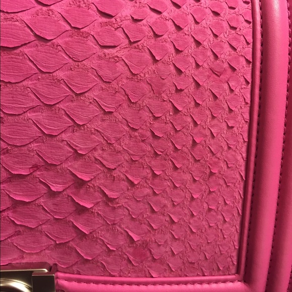 Hot Pink Matte Python Boy Medium Flap Bag - Picture 2 of 4