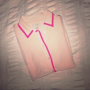 J CREW pale pink silk blouse