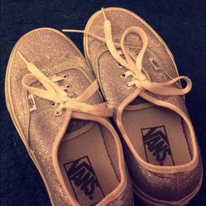 Silver sparkly vans