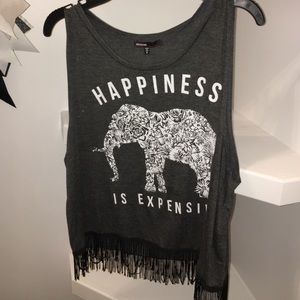 cute fringe elephant tank top