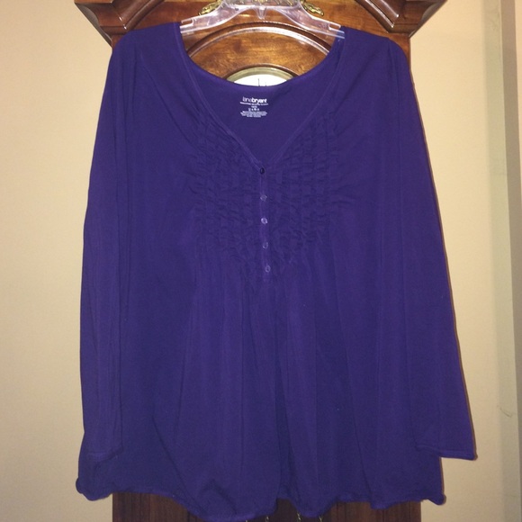 Lane Bryant Purple Ruffled Long Sleeves