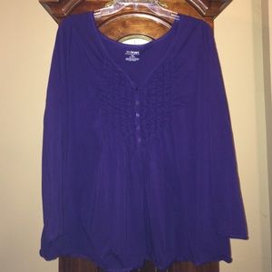 Lane Bryant Purple Ruffled Long Sleeves