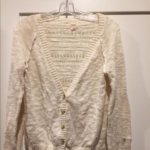 Cream big loop cardigan sweater size M