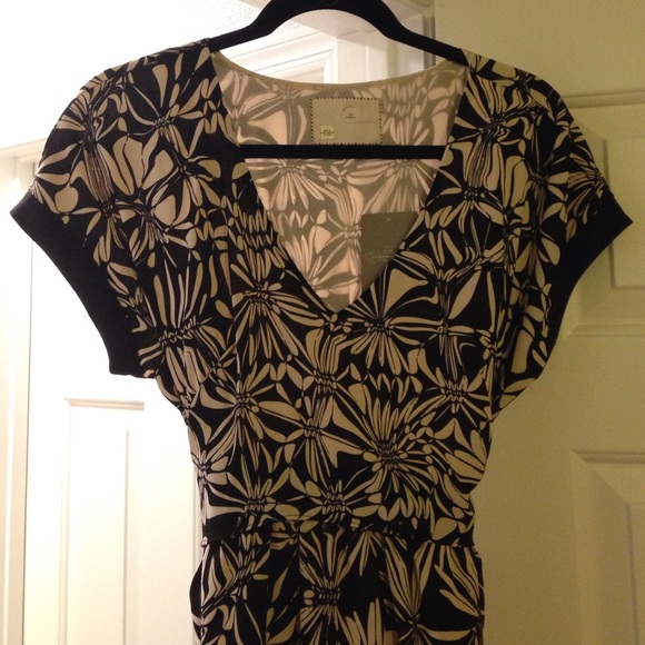 Black & cream printed dress