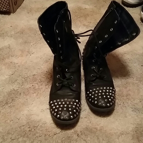 Black combat boots