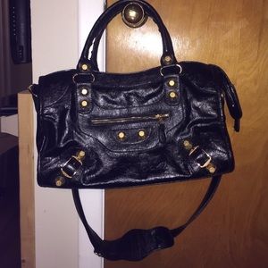 Black biker bag
