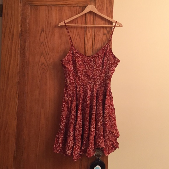 Red Patterned Baby doll dress
