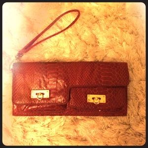 Red Python Clutch
