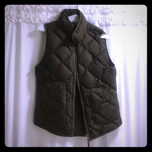JCrew down vest in olive
