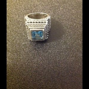 Dallas Prince Blue Topaz Sterling Silver Ring-Sz 9