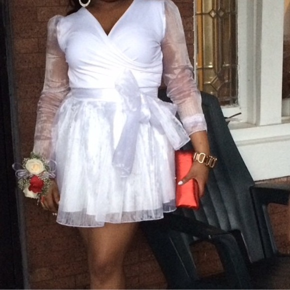Cream and white dress