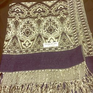 Dark blue with silver border scarf