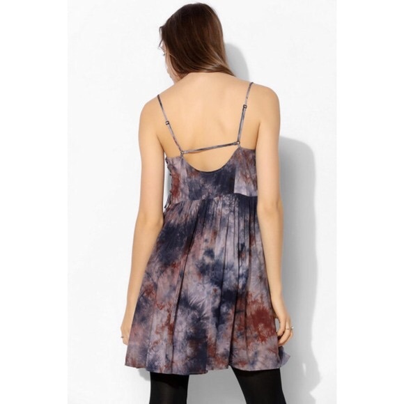 Ecote tie-dye laced-side dress