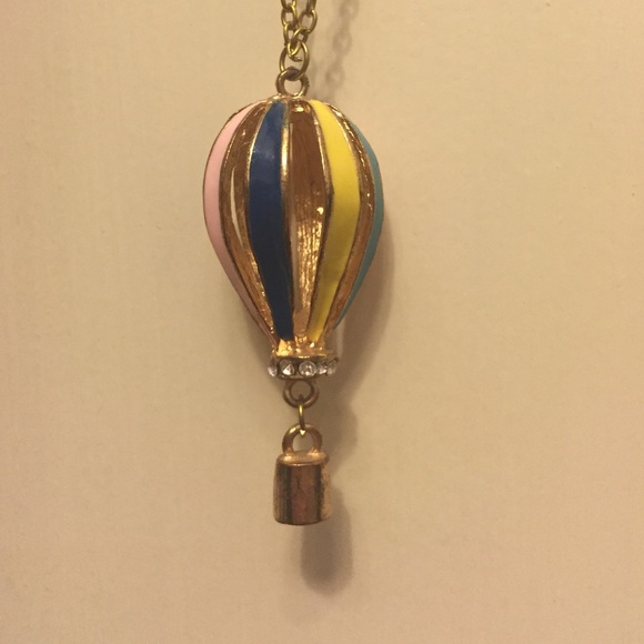 Multi-colored hot air balloon necklace