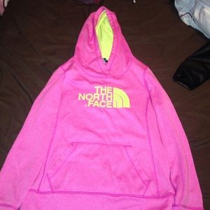 pink north face hoodie