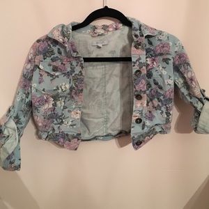 Cropped floral pastel denied jacket