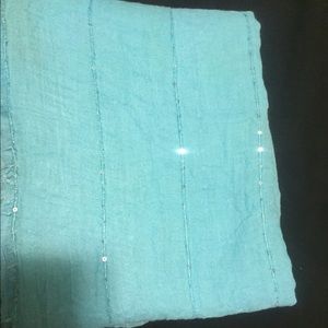 Light blue with silver sequins scarf