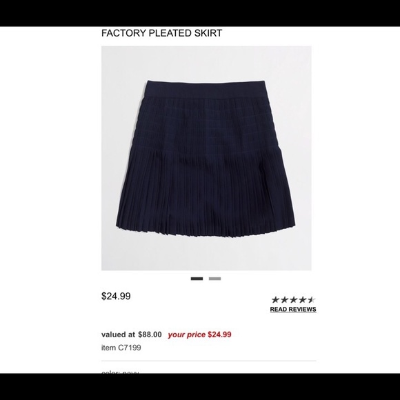 JCrew Factory Navy Pleated Skirt