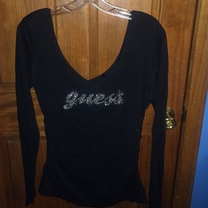 Guess black long sleeve top