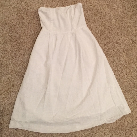 J CREW white strapless dress