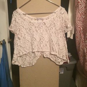 Sheer lace crop top