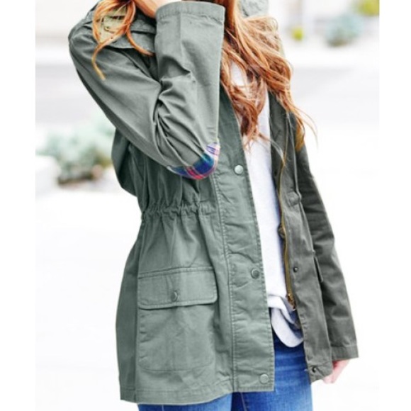 posh on first boutique Jackets & Blazers - ⭐️FLASH SALE HP⭐️ Olive & Plaid Spring Jacket