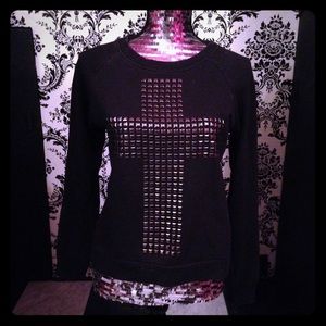 Cross studded sweater